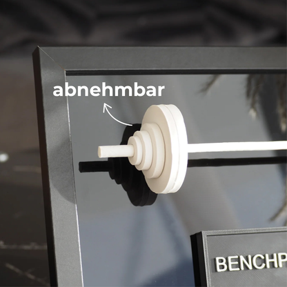 Detailansicht der abnehmbaren Gewichtsscheiben